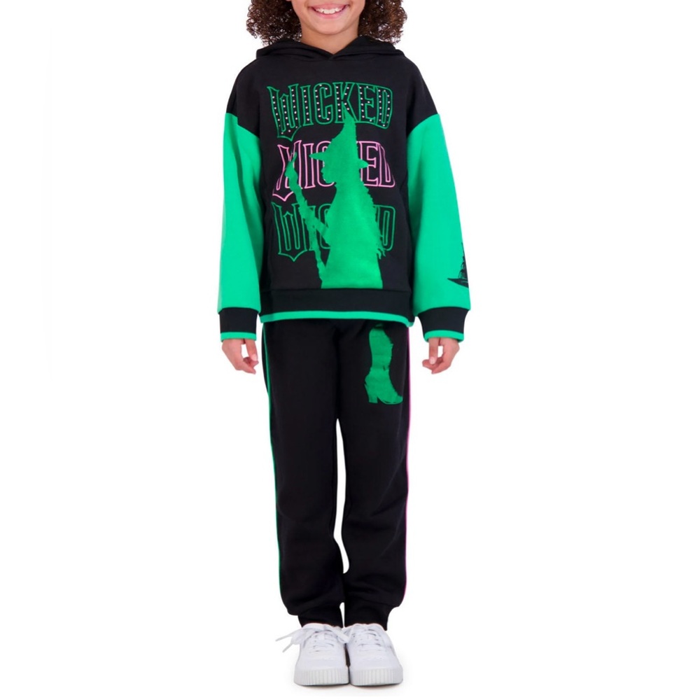 Wicked Elphaba Black and Green 2 Piece Hooded Fleece Sweatsuit 4/5